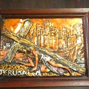 Vintage  Jesus on the cross Jerusalem